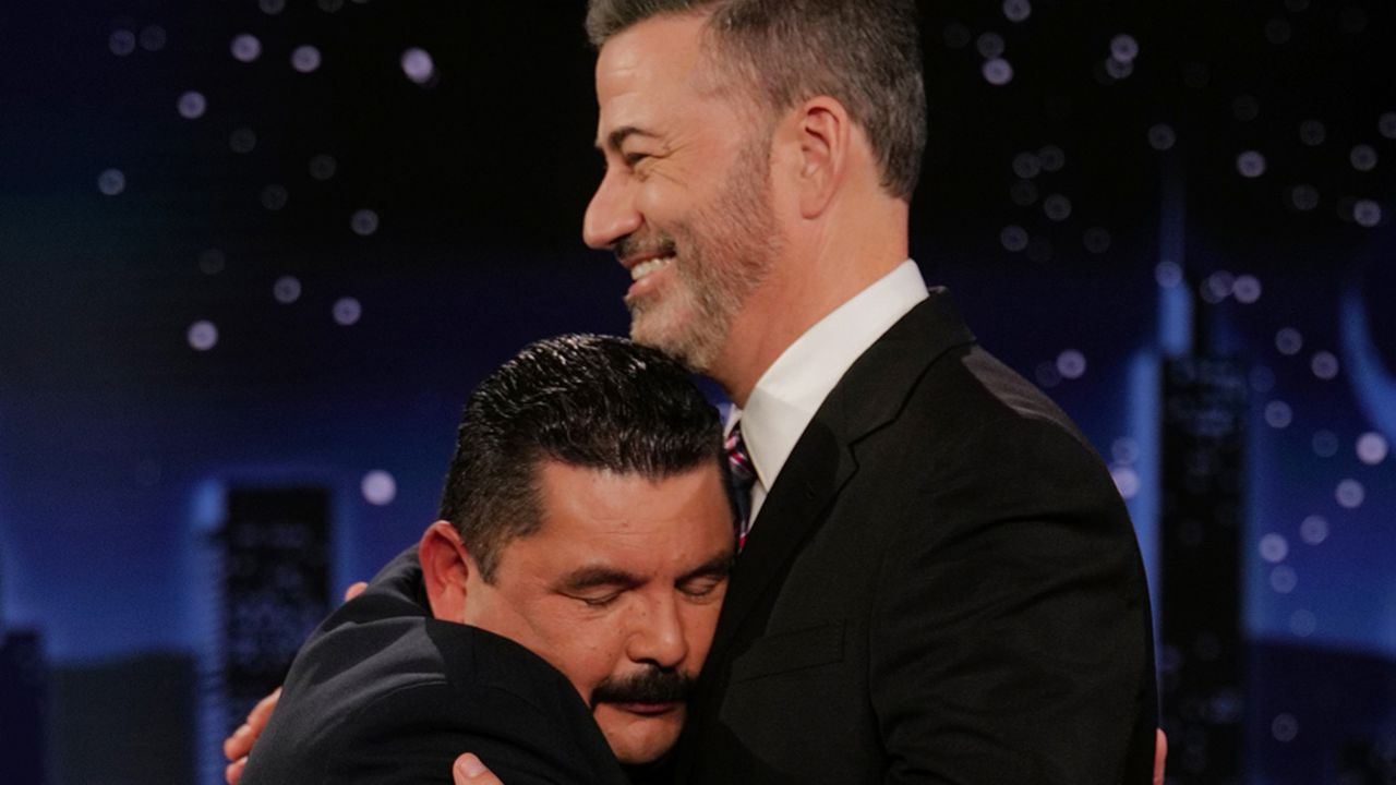 JIMMY KIMMEL LIVE! – “Jimmy Kimmel Live!” airs every weeknight at 11:35 p.m. ET and features a diverse lineup of guests that include celebrities, athletes, musical acts, comedians and human interest subjects, along with comedy bits and a house band. The guests for Tuesday, September 23 included Glen Powell (“Chad Powers”), and musical guest Sarah McLachlan. (Disney/Randy Holmes)þ<br />GUILLERMO RODRIGUEZ, JIMMY KIMMEL