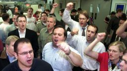 In this 2000 photo, election workers protest outside the Miami-Dade County election office.