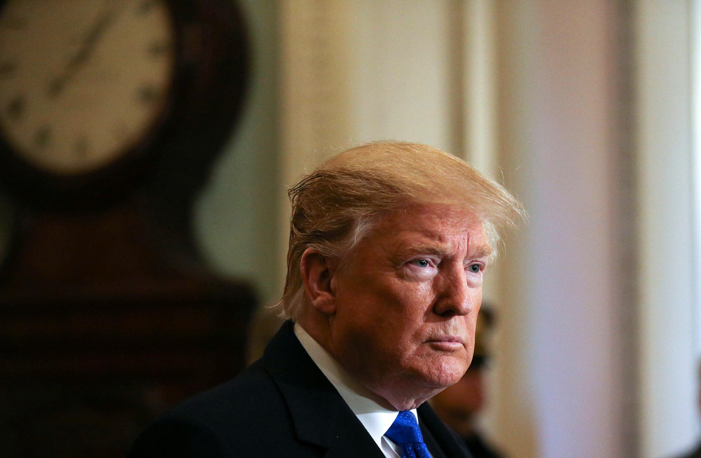 In this March 2019 photo, then-President Donald Trump visits the US Capitol in Washington, DC. 