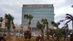 A view of the US embassy in Havana, Cuba, on December 12, 2023. 