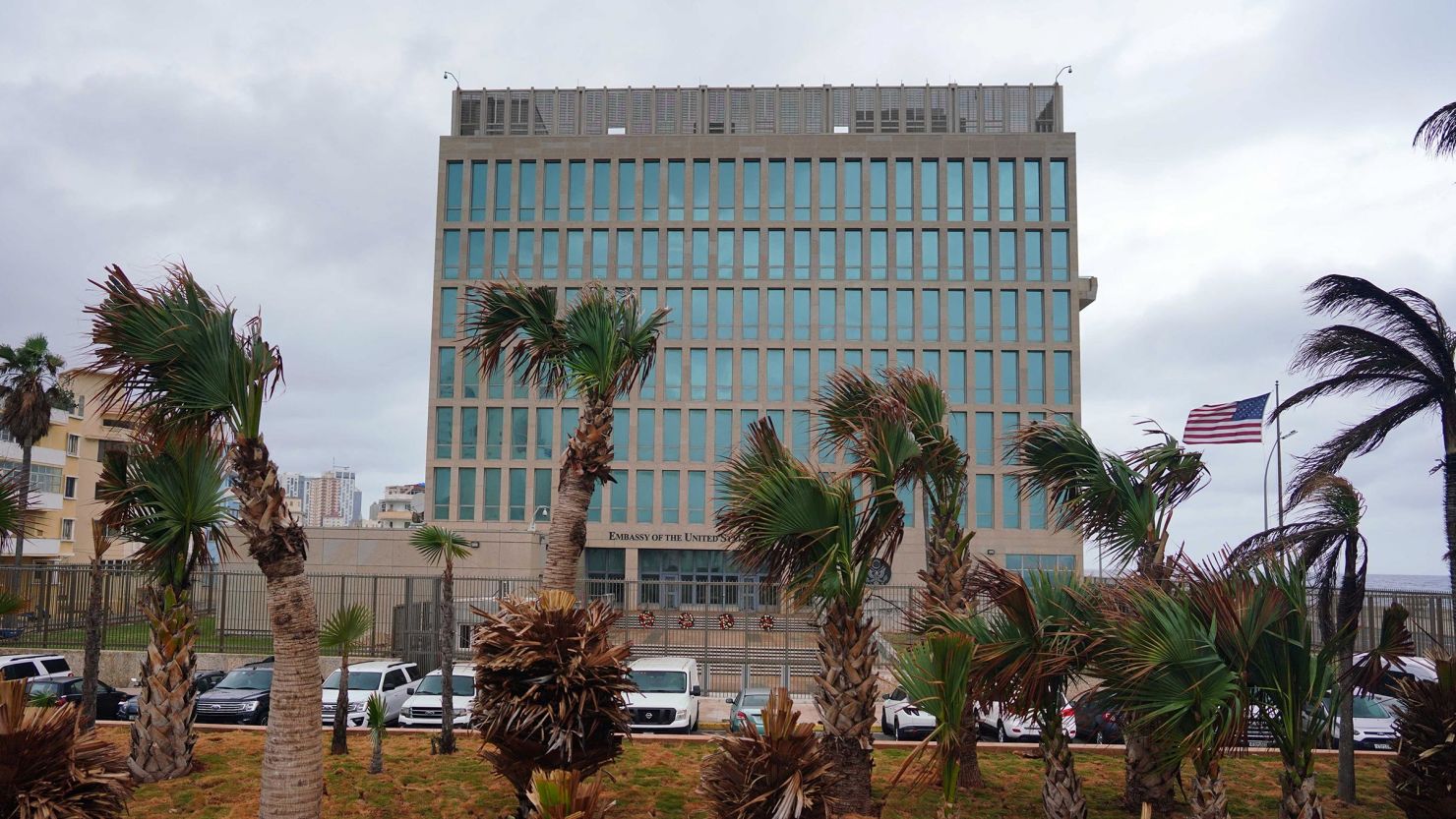 A view of the US embassy in Havana, Cuba, on December 12, 2023.