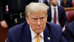 Former President Donald Trump sits in the courtroom at Manhattan Criminal Court on May 14 in New York City.