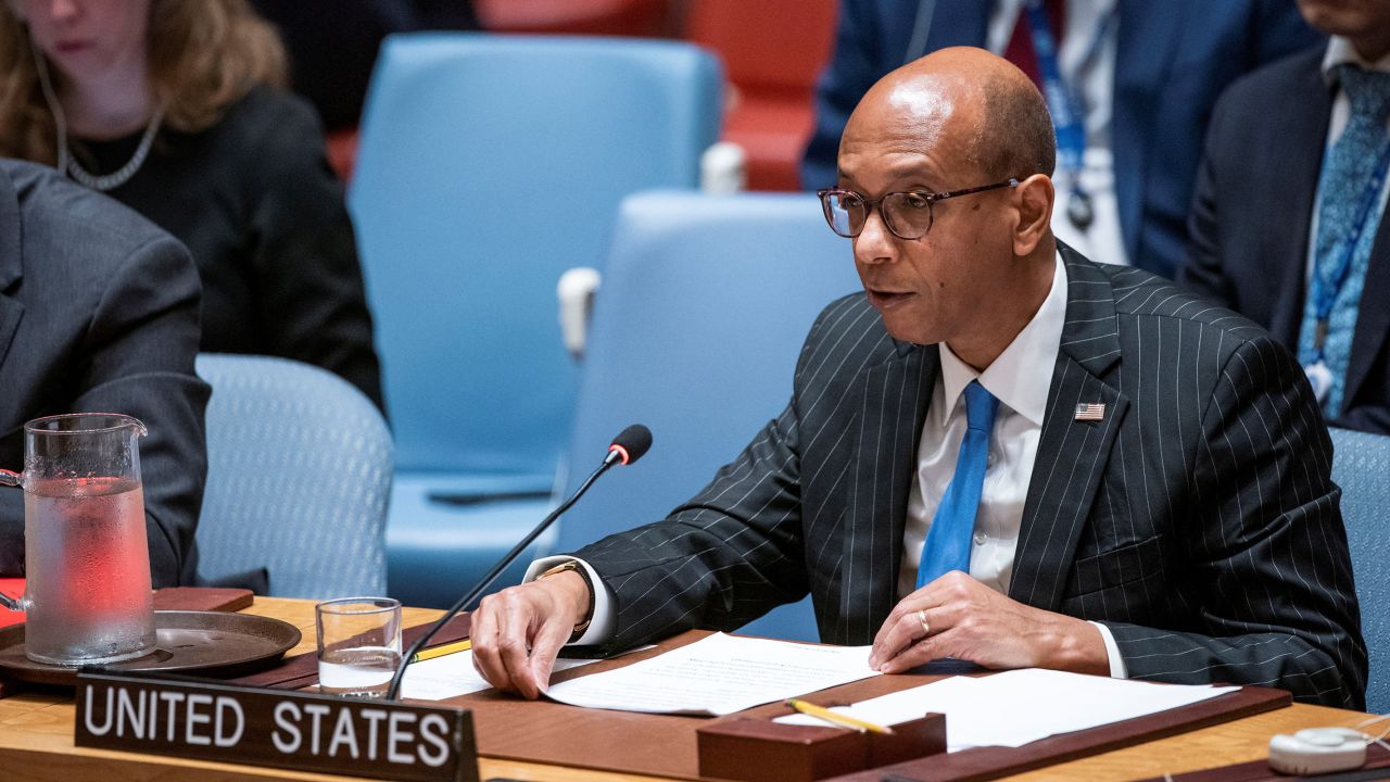 Deputy US Ambassador to the UN Robert Wood addresses the Security Council at the United Nations headquarters in New York City on May 20.