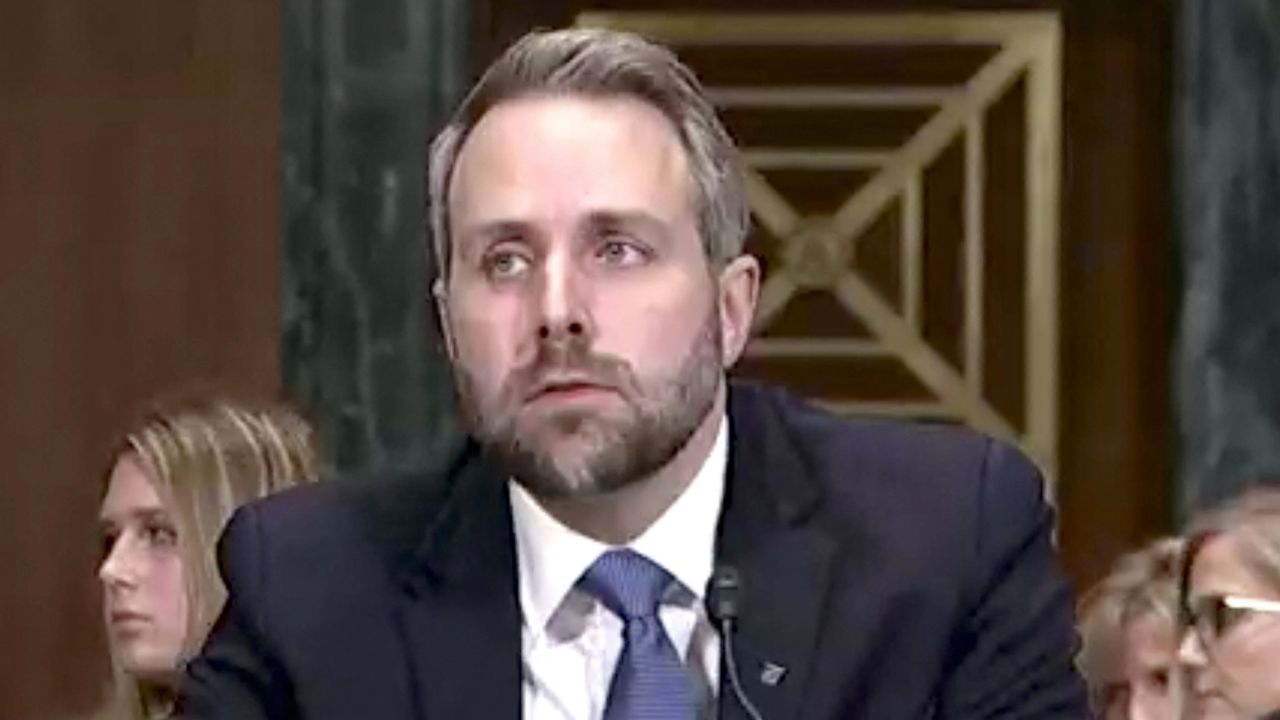 In this December 2019 photo, Joshua Kindred speaks during a judicial nomination hearing at the US Senate Committee on the Judiciary in Washington, DC. 