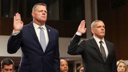 Acting Director of the US Secret Service Ronald Rowe and and Deputy Director of the FBI Paul Abbate appear before a Senate Judiciary Committee hearing on the attempted assassination of former President Donald Trump, on Capitol Hill in Washington, DC, on July 30.