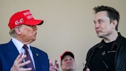 Elon Musk speaks with President-elect Donald Trump at a viewing of the launch of the sixth test flight of the SpaceX Starship rocket in Brownsville, Texas, on November 19.