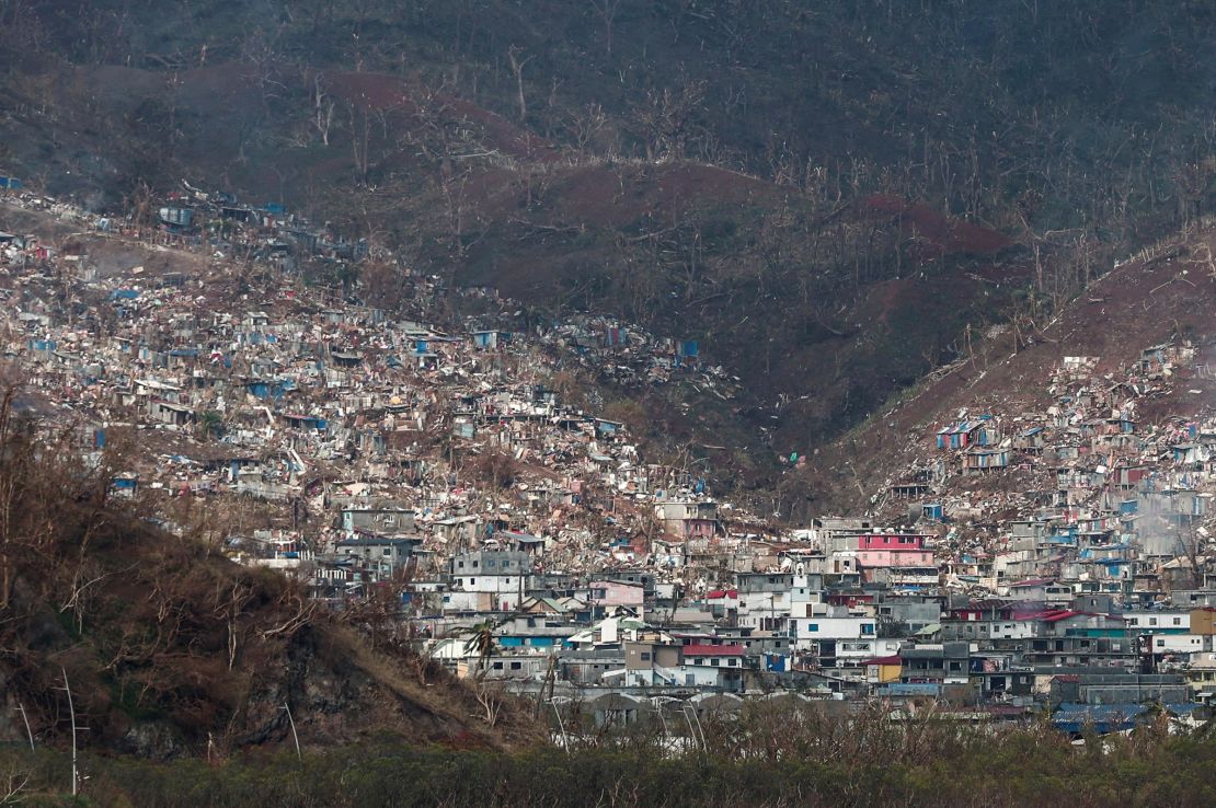 A general view of Kaweni in the aftermath of Cyclone Chido in Mayotte, France, on Wednesday, December 18.