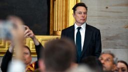 Elon Musk at Donald Trump's inauguration at the US Capitol in Washington, DC, on January 20.