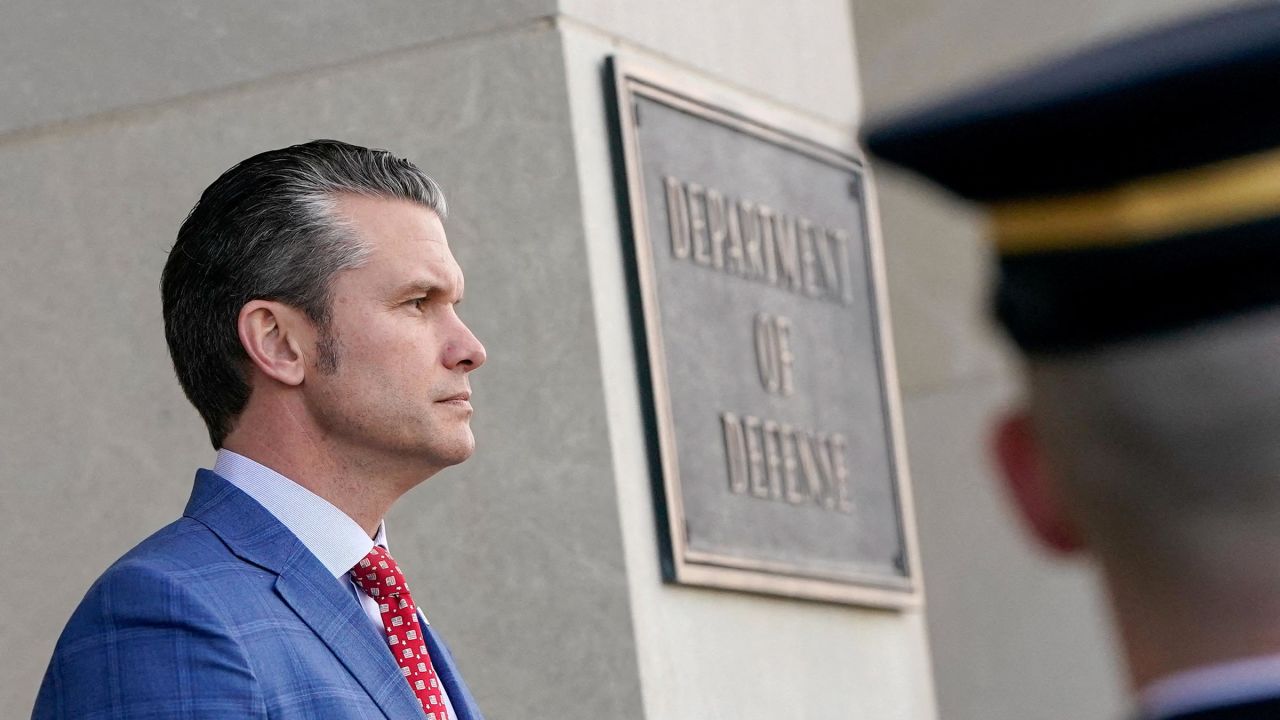 Defense Secretary Pete Hegseth at the Pentagon in Washington, DC, on February 7. 