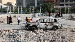 An ambulance burned by Israeli attacks stands on a street, amid the Iran-Israel conflict, in Tehran, Iran, June 23.