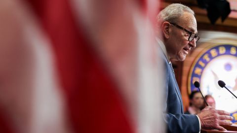 Senate Minority Leader Chuck Schumer speaks on Capitol Hill on October 29, 2025.