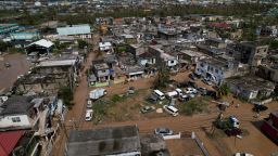 A drone view shows streets covered with mud, after Hurricane Melissa passed the Catherine Hall community in Montego Bay, Jamaica, October 29, 2025.