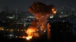 A drone explodes during a Russian missile and drone strike, amid Russia's attack on Ukraine, in Kyiv, Ukraine November 14, 2025. REUTERS/Gleb Garanich