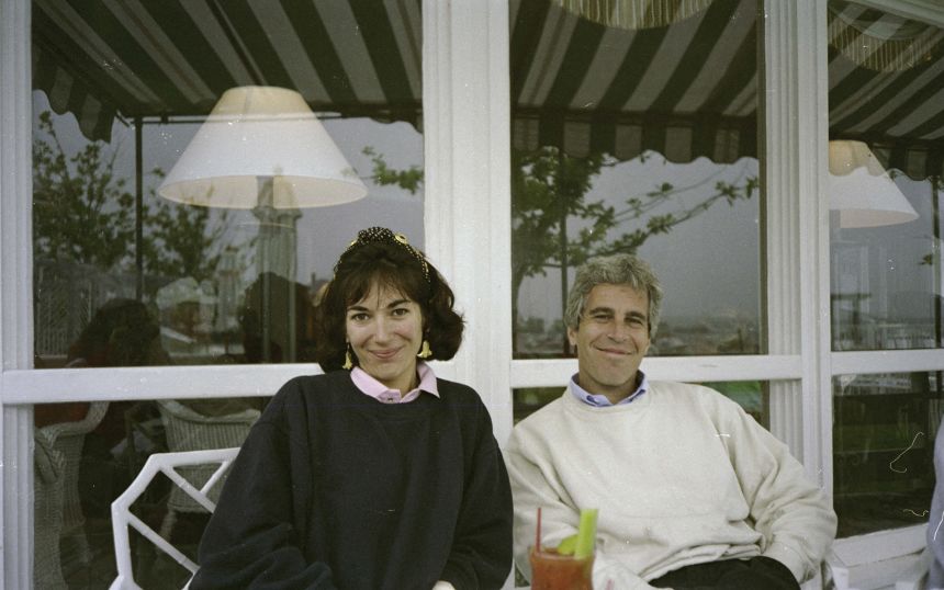 This undated trial evidence image obtained December 8, 2021, from the US District Court for the Southern District of New York shows British socialite Ghislaine Maxwell and US financier Jeffrey Epstein.