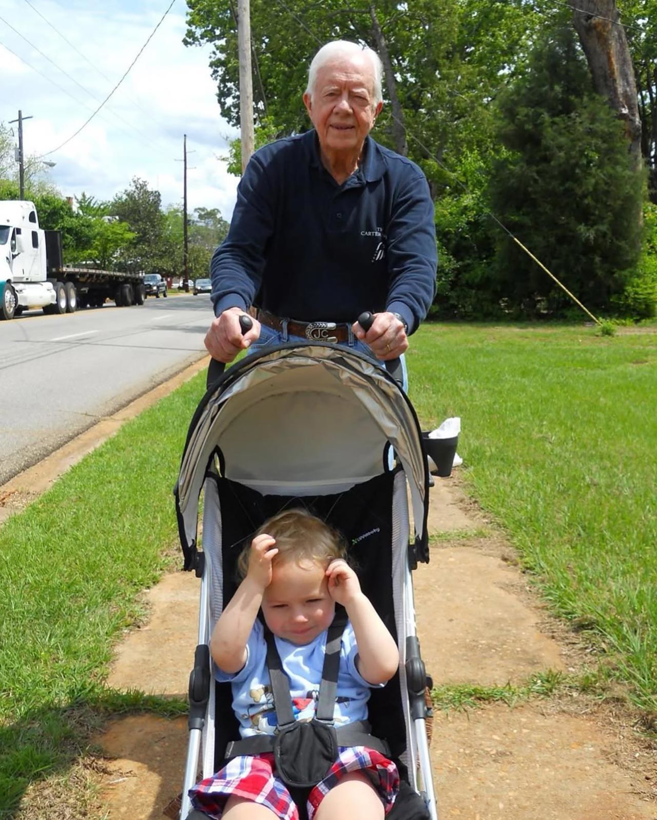 Carter with his grandson Hugo Wentzel.