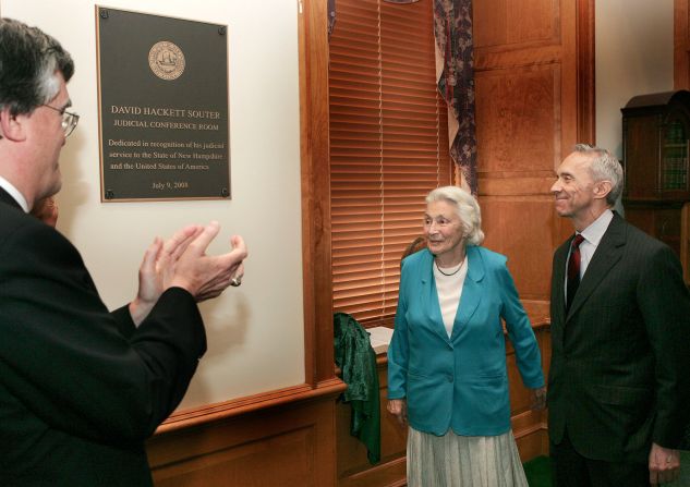 Souter smiles after a plaque was unveiled at the State Supreme Courthouse in Concord, New Hampshire, in 2008. The judicial conference room where Souter once worked was named after him.