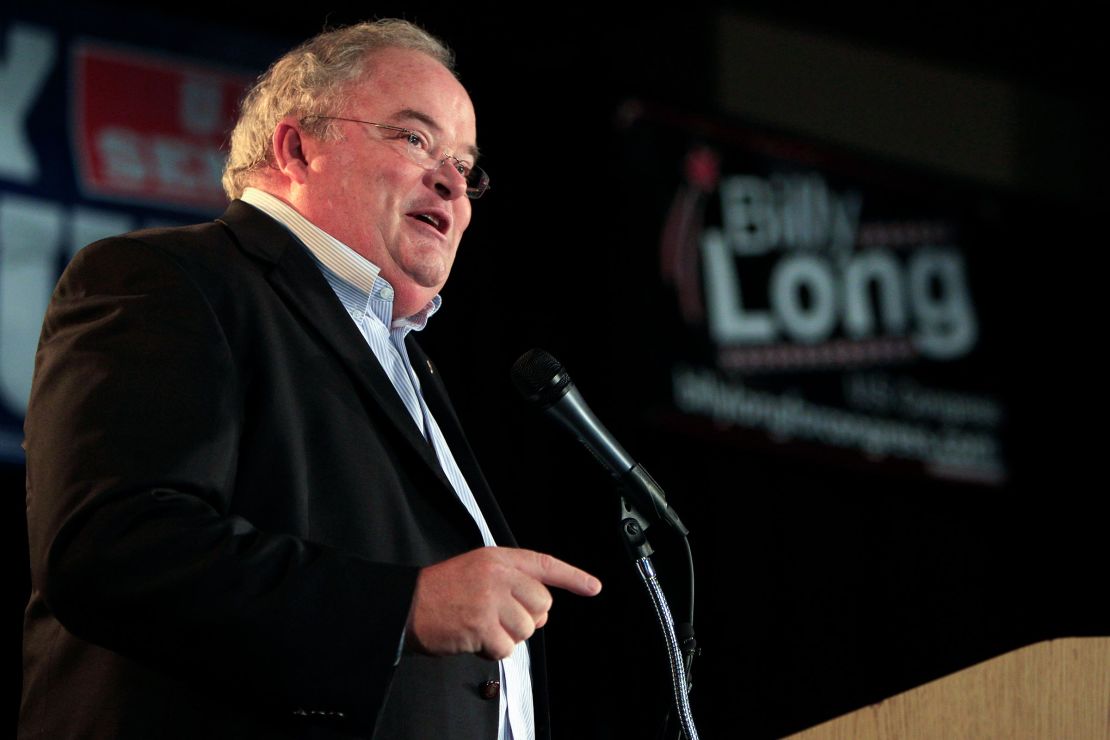 In this 2010 photo, Missouri Republican Rep.-elect Billy Long speaks to supporters at an election night rally in Springfield, Missouri.