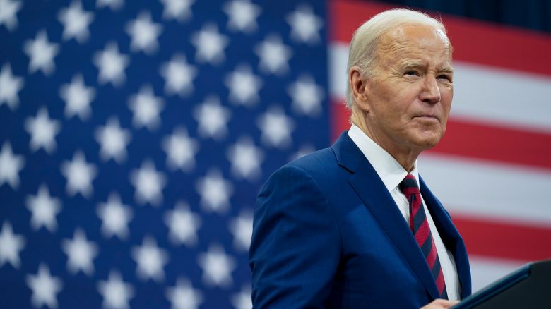 President Joe Biden delivers remarks during a campaign event with Vice President Kamala Harris in Raleigh, North Carolina, on Tuesday. 