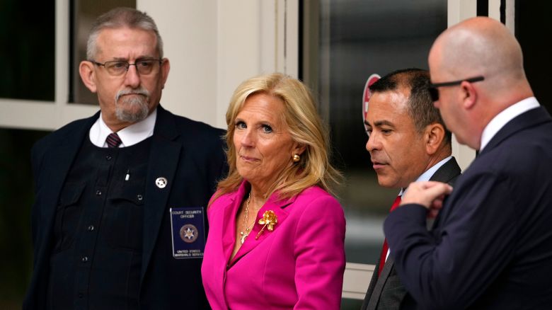 First lady Jill Biden departs from federal court, Wednesday, June 5, 2024, in Wilmington, Del.