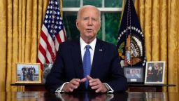 President Joe Biden addresses the nation from the Oval Office of the White House in Washington, Wednesday, July 24, 2024, about his decision to drop his Democratic presidential reelection bid. (AP Photo/Evan Vucci, Pool)