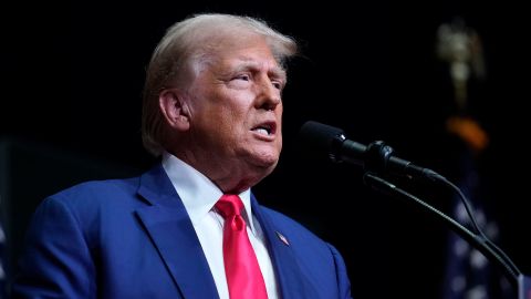 Former President Donald Trump speaks in Asheville, North Carolina, on Wednesday.