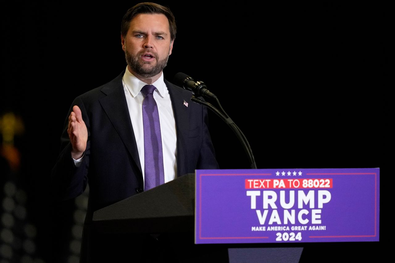 Sen. JD Vance speaks during a campaign event in Williamsport, Pennsylvania, on Wednesday, October 16.