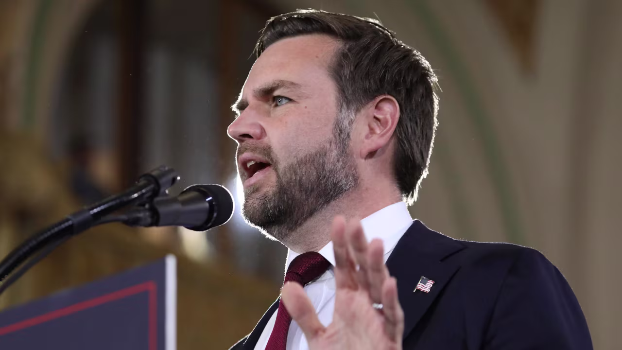 Sen. JD Vance speaks at a campaign event at The Pennsylvanian in Pittsburgh on Thursday, October 17. 