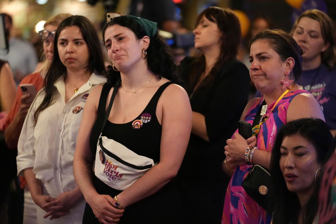 Supporters of Florida's Amendment 4, which would have enshrined abortion rights in the state, react in St. Petersburg, Florida, after <a href=