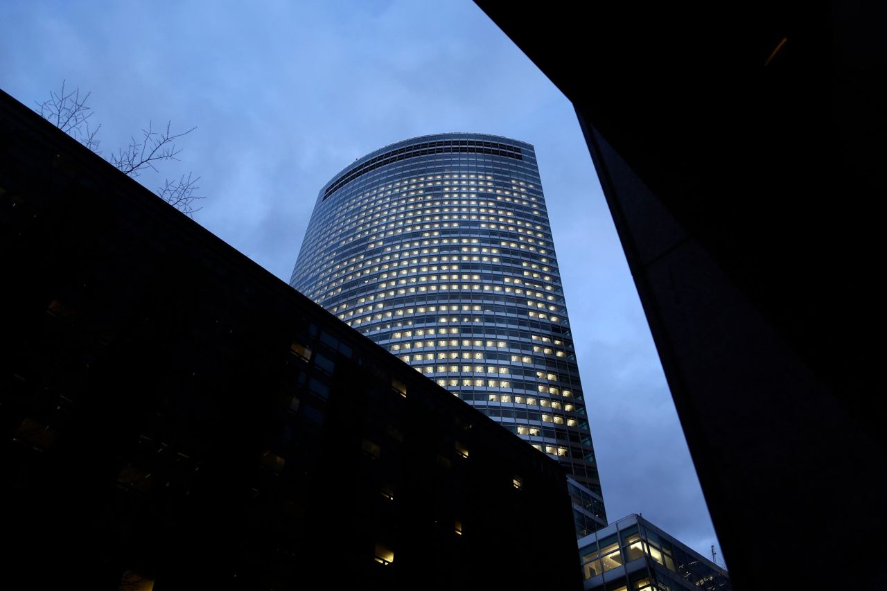 In January 2023, the lights are on at Goldman Sachs' global headquarters in New York. 