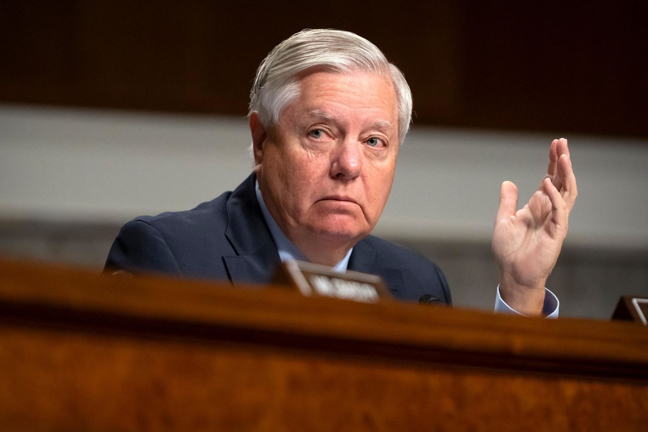 Committee ranking member Sen. Lindsey Graham speaks during a hearing of the Senate Committee on the Judiciary on Capitol Hill in Washington, DC, in December 2024.