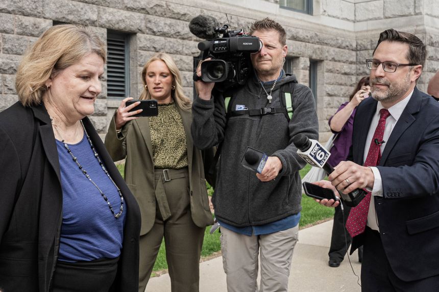 Milwaukee County Circuit Judge Hannah Dugan leaves the federal courthouse after a hearing on May 15 in Milwaukee. 