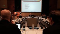 CDC participants listen to the speakers during a meeting of the Advisory Committee in Immunization Practices on June 25. 