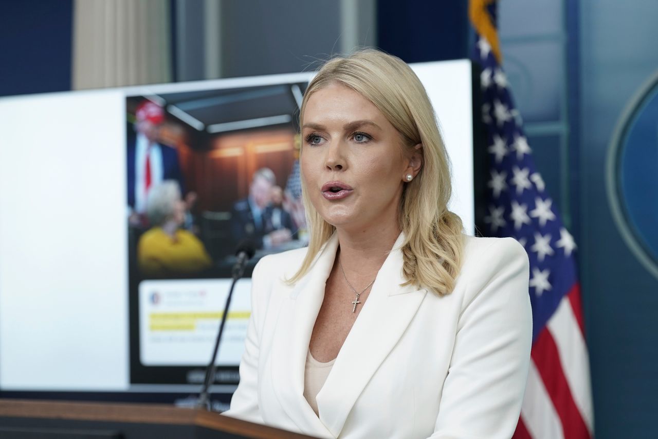 White House Press Secretary Karoline Leavitt speaks with reporters in the James Brady Press Briefing Room at the White House on June 26 in Washington, DC.