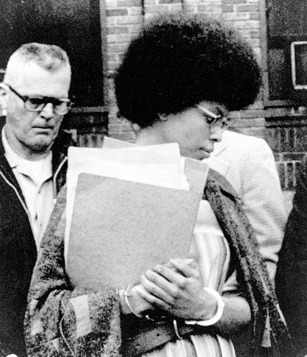 Assata Shakur, a member of the Black Liberation Army, leaves Middlesex County courthouse, in New Brunswick, New Jersey, on April 25, 1977.