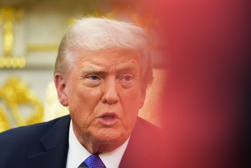 President Donald Trump meets with NATO Secretary General Mark Rutte in the Oval Office of the White House, Wednesday, Oct. 22, 2025, in Washington.