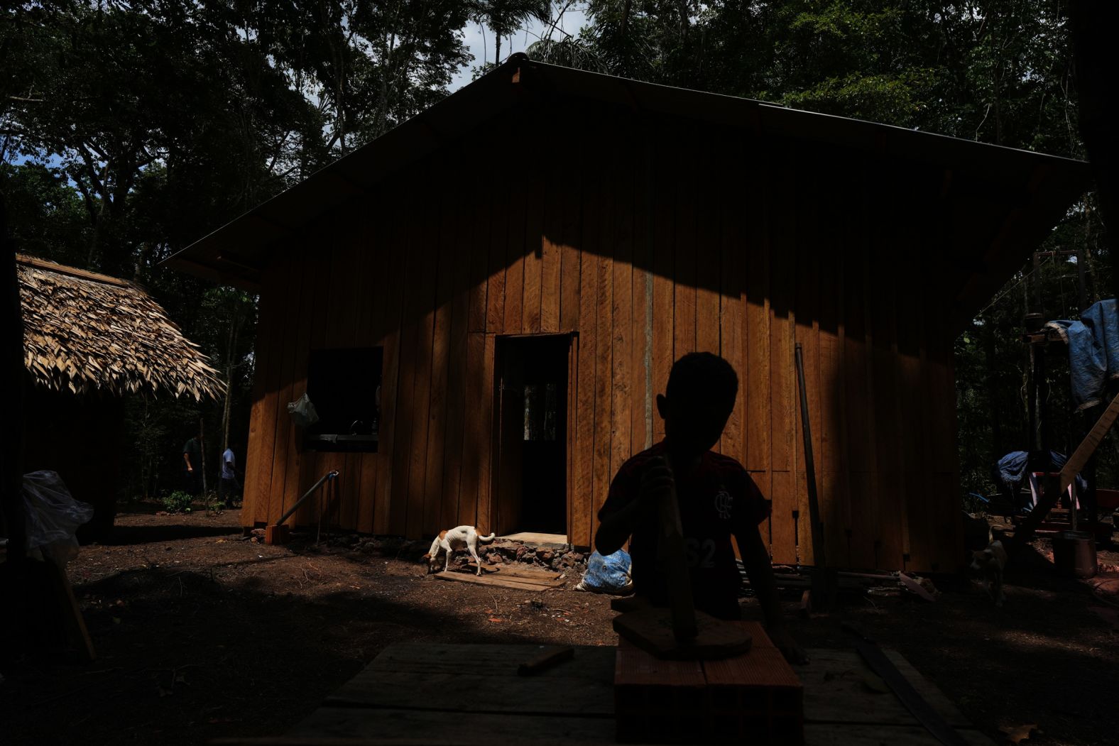 A child named Riquelme plays in the backyard of his home in Acara, Brazil, on Tuesday, November 18. He lives in a quilombo, <a href="index.php?page=&url=https%3A%2F%2Fapnews.com%2Farticle%2Fclimate-brazil-slave-descendants-quilombos-cop30-ff980cc36dcd8f120eb1799c7fbf9aa0" target="_blank">a community made up of descendents of runaway slaves</a>.