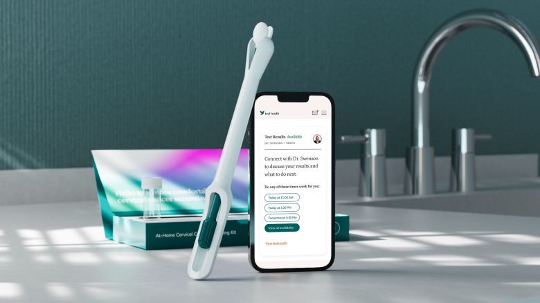 This photo provided by Teal Health shows the FDA's first at-home cervical cancer screening tool.