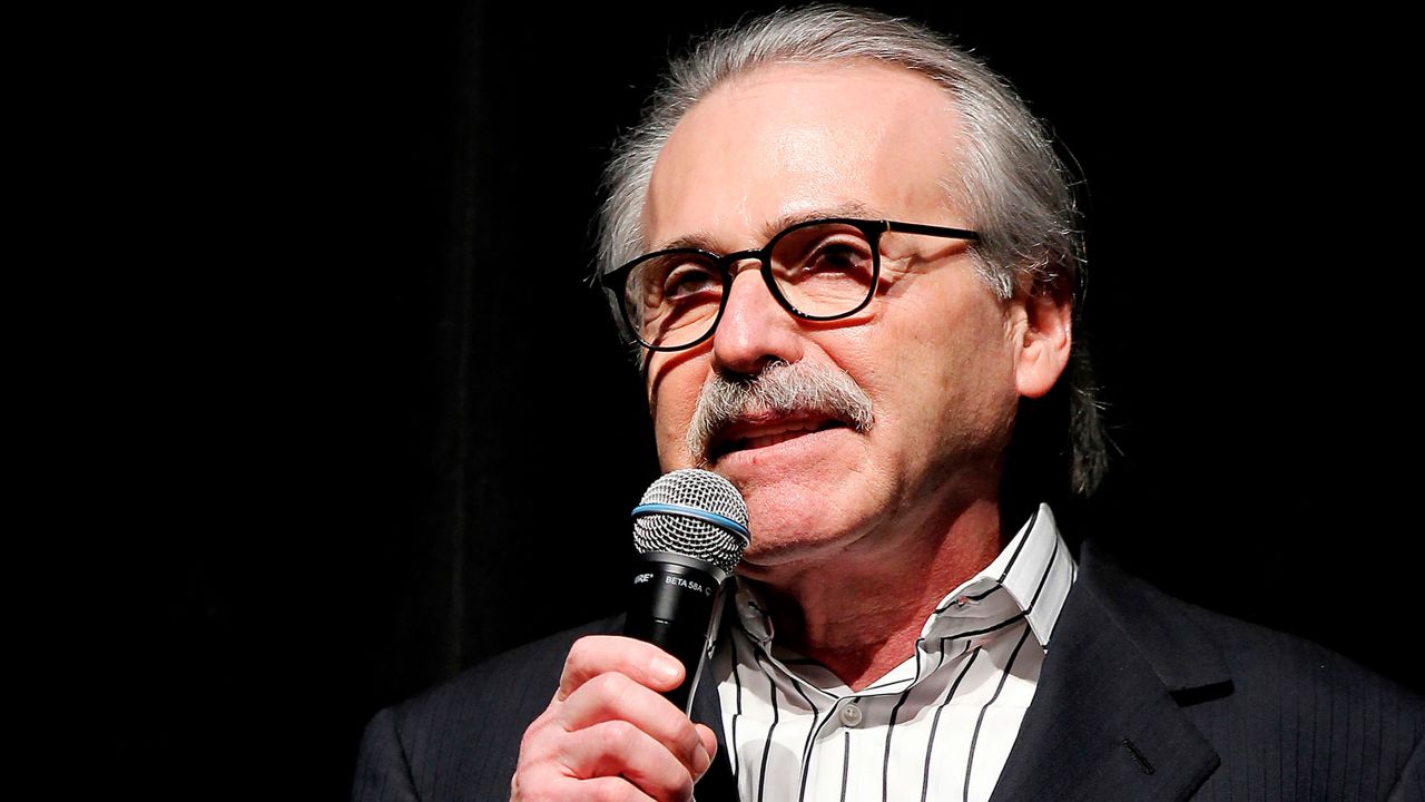 David Pecker, Chairman and CEO of American Media, addresses those attending the Shape & Men's Fitness Super Bowl Party in New York, on Jan. 31, 2014.