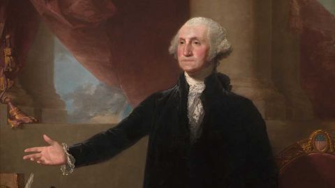 George Washington, painted by Gilbert Stewart, in 1796.