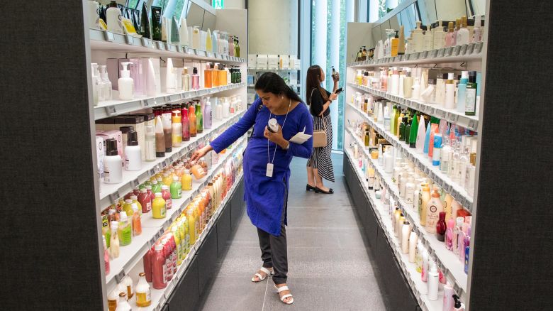 This 2018 photo shows customers shopping at Amorepacific Corporation headquarters in Seoul, South Korea. The South Korean beauty and cosmetics company owns several beauty brands including Laneige, Cosrx, and Innisfree.