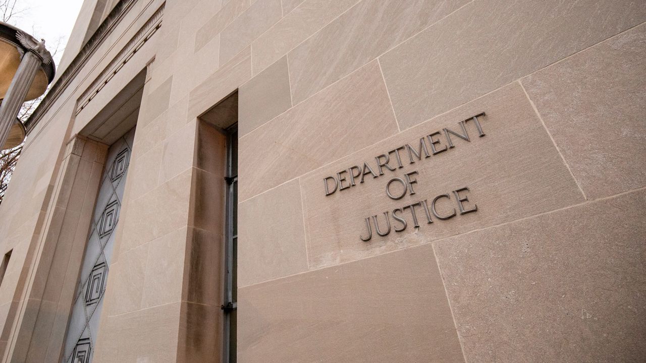 The Justice Department building on a foggy morning on December 9, 2019 in Washington, DC. 