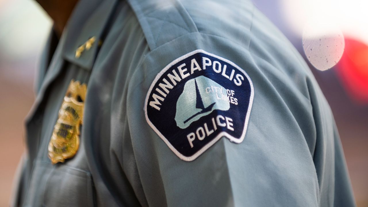 In this June 2020 photo shows a Minneapolis Police officer in uniform in Minneapolis, Minnesota. 