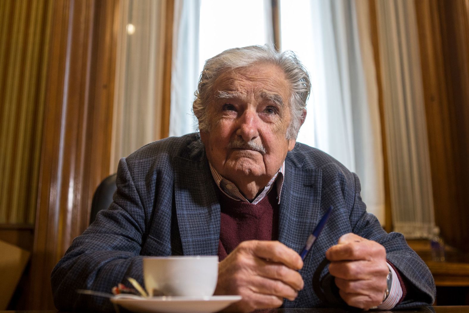 Former President of Uruguay José Mujica poses for pictures at his office on October 20, 2020 in Montevideo, Uruguay.