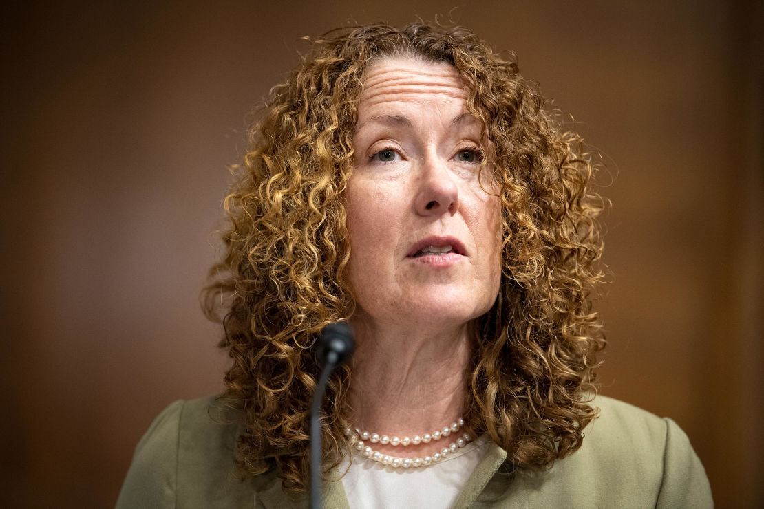 Tracy Stone-Manning speaks during her confirmation hearing before the Senate Energy and Natural Resources Committee in Washington, DC, on June 8, 2021. 