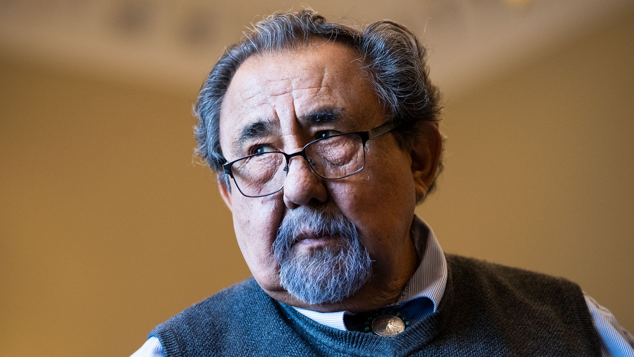 Rep. Raul Grijalva conducts a news conference in the Longworth Building on Monday, March 28, 2022.