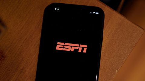 The ESPN login screen on a smartphone in the Brooklyn borough of New York on Monday, July 18, 2022.
