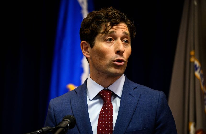Minneapolis Mayor Jacob Frey addresses the findings of a Justice Department investigation into the Minneapolis Police Department during a press conference in Minneapolis, Minnesota on June 16, 2023.