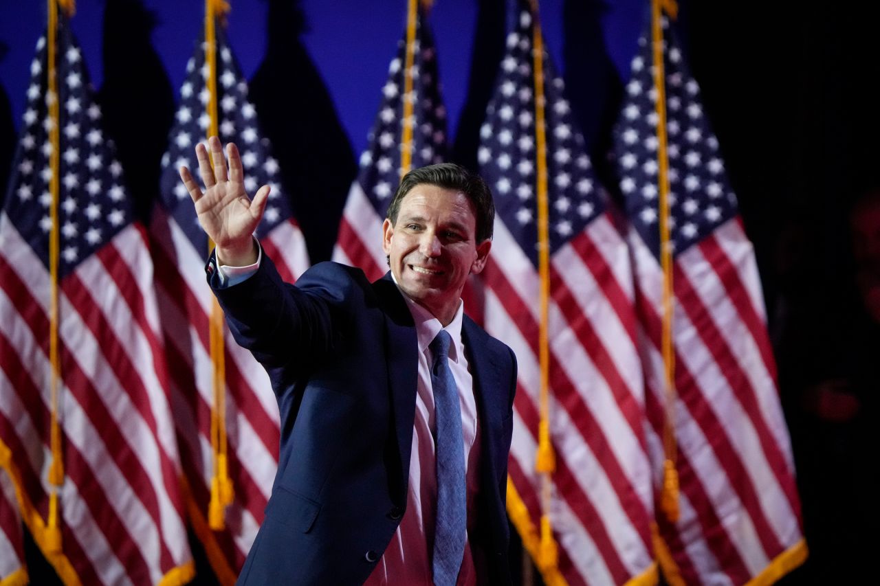 Florida Gov. Ron DeSantis departs after delivering remarks at the Faith and Freedom Road to Majority conference in Washington, DC, on June 23, 2023.