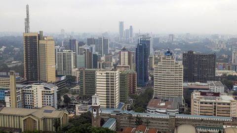 In this July 2023 photo, commercial and residential buildings are seen on the city skyline in Nairobi, Kenya.