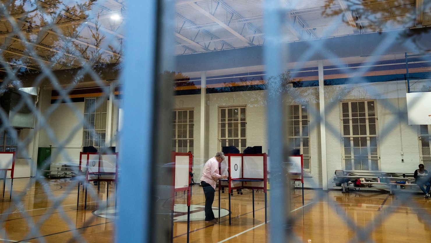 Voters attend to cast their ballots at the Highland Middle School on November 7, 2023 in Louisville, Kentucky. 